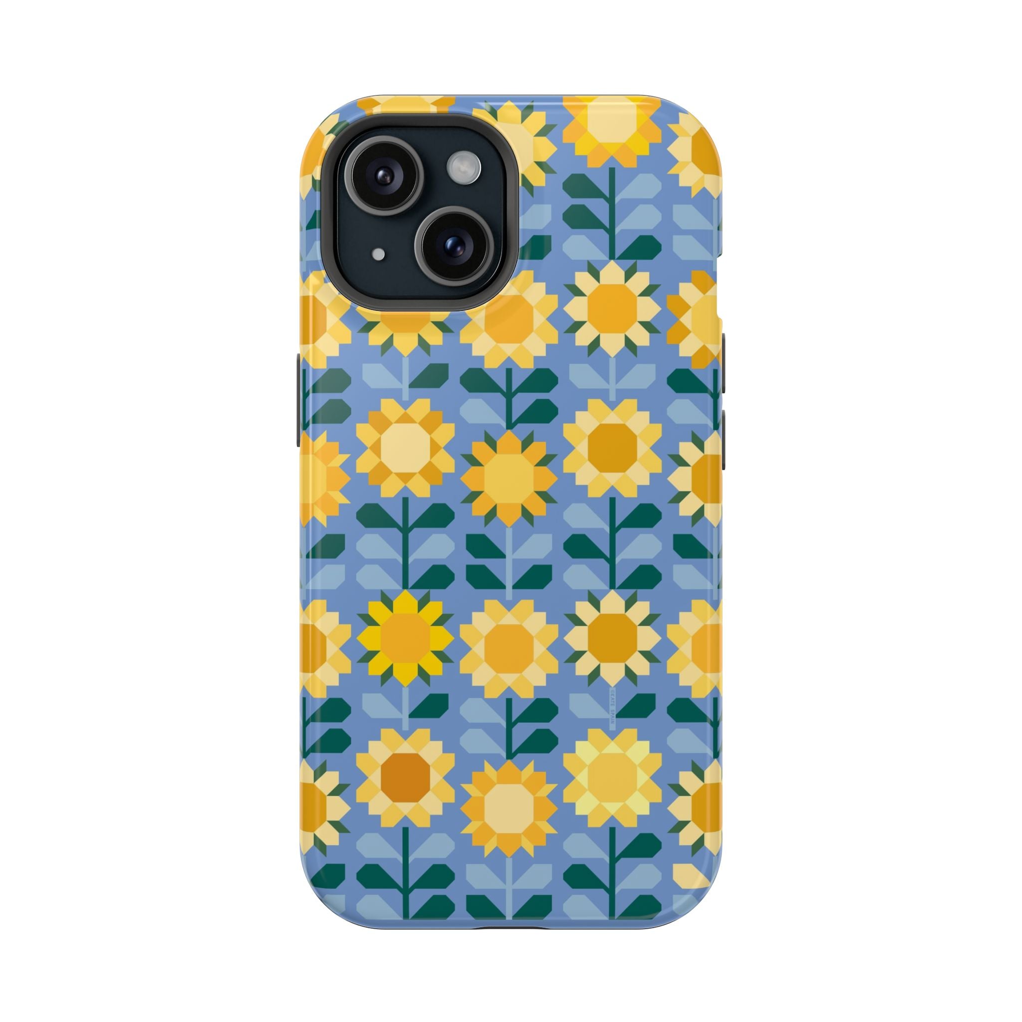 Sunflowers MagSafe tough case for iPhone 15 - glossy vibrant yellow sunflowers