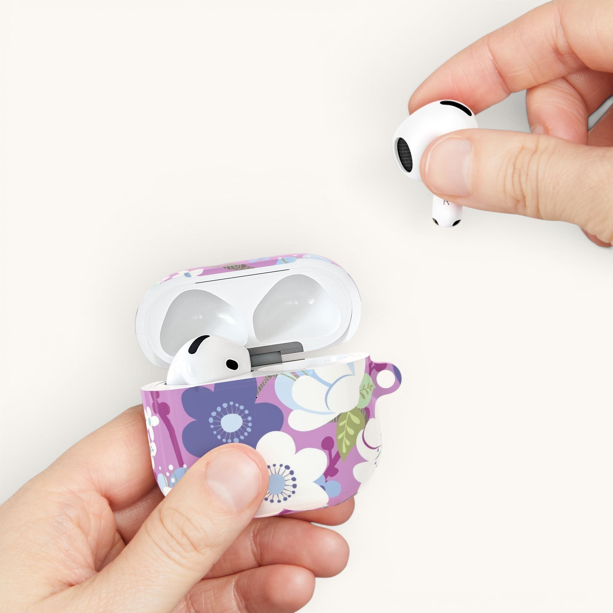 Purple Cherry Blossom AirPods Case