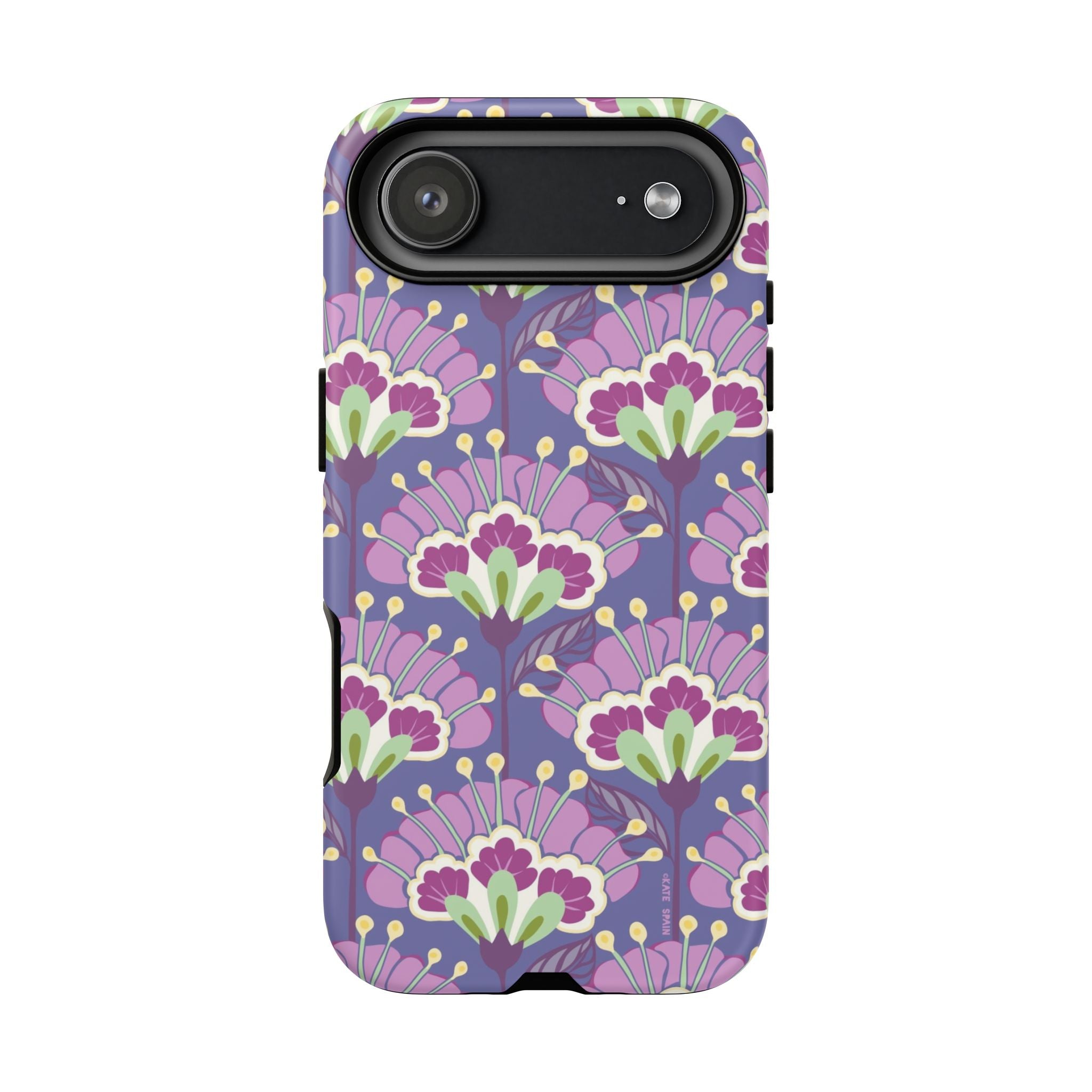 Lantern Flower Tough iPhone 17 Air Case – Matte | periwinkle, purple, mauve, sage botanical lantern floral print