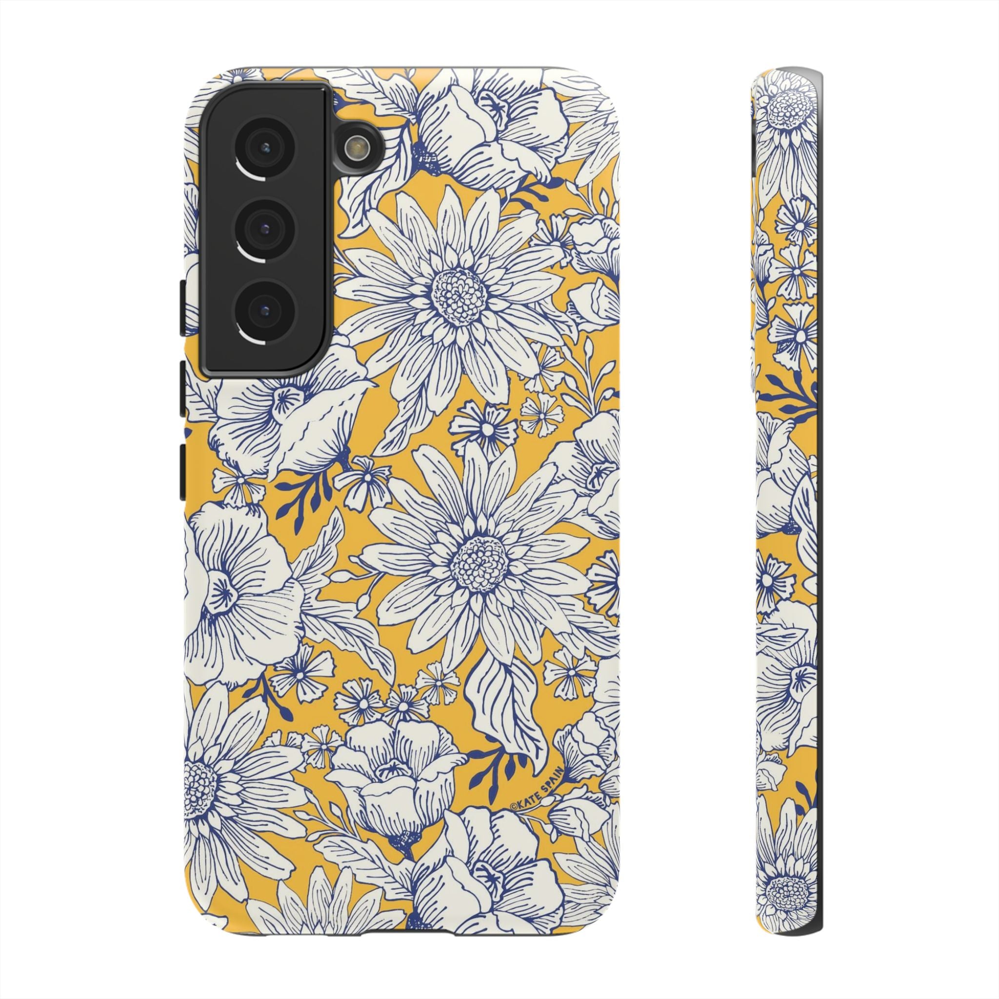 Luxury Jardin Samsung Galaxy S22 Case – Matte | yellow, cream, blue botanical floral print