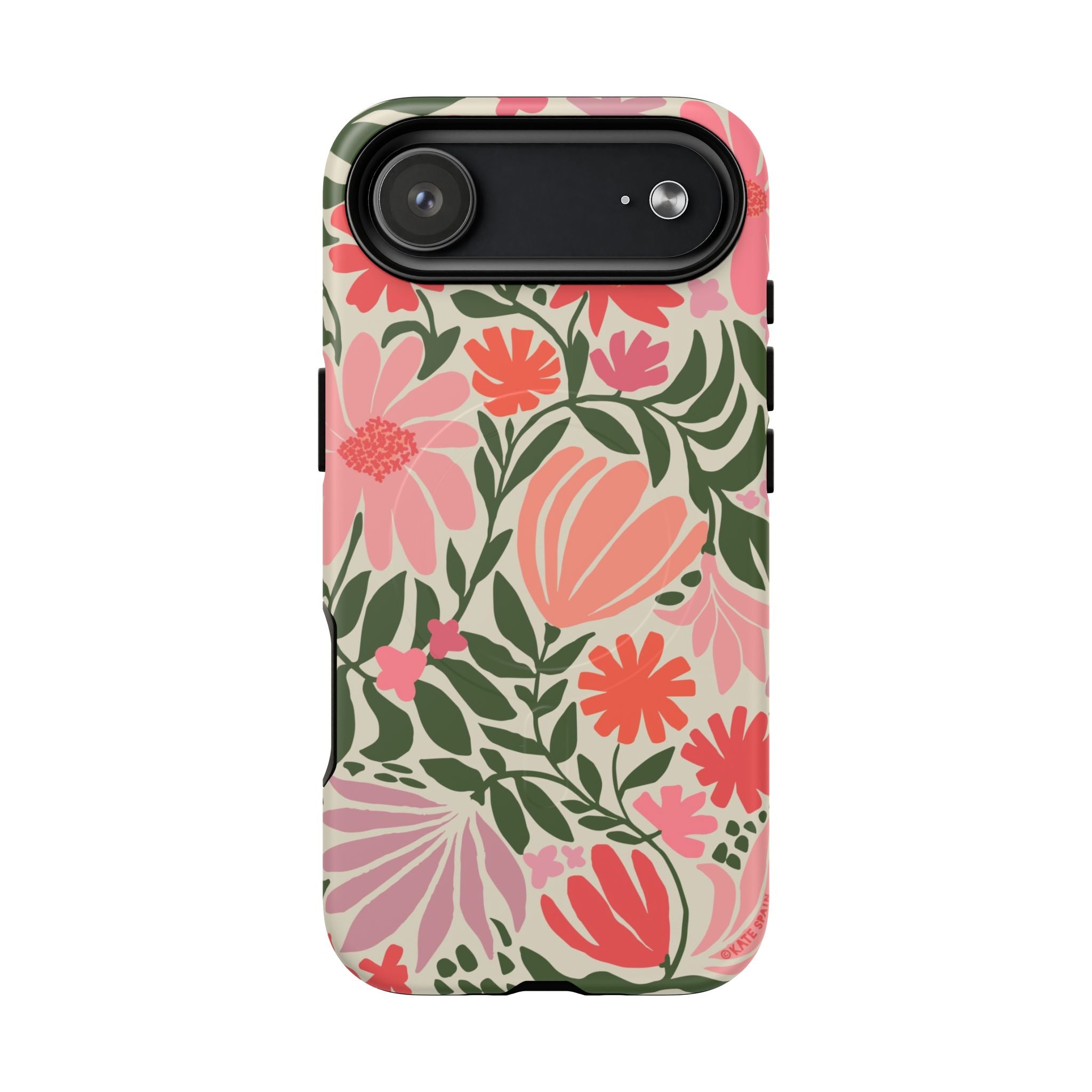 Botanica MagSafe iPhone 17 Air Case – Matte | coral, pink, sage green botanical wildflower print