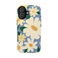 Chamomile Tough iPhone 17 Case – Glossy | periwinkle, cream, yellow botanical daisy floral print