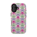 Butterfly MagSafe iPhone 17 Case – Glossy | cream, magenta, periwinkle butterfly floral print