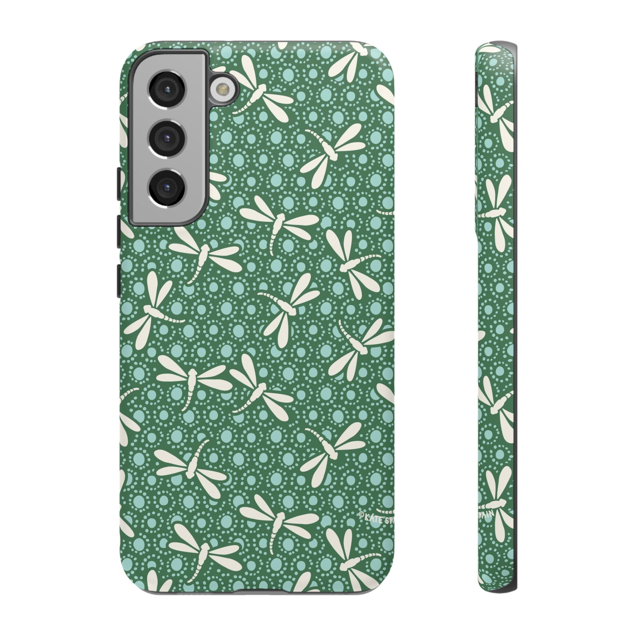 Dragonfly Samsung Galaxy S22 Plus Case – Matte | jade green, aqua, cream dragonfly print 