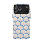 Seashells MagSafe iPhone 17 Pro Max Case – Glossy | periwinkle, cream, blush scallop shell print