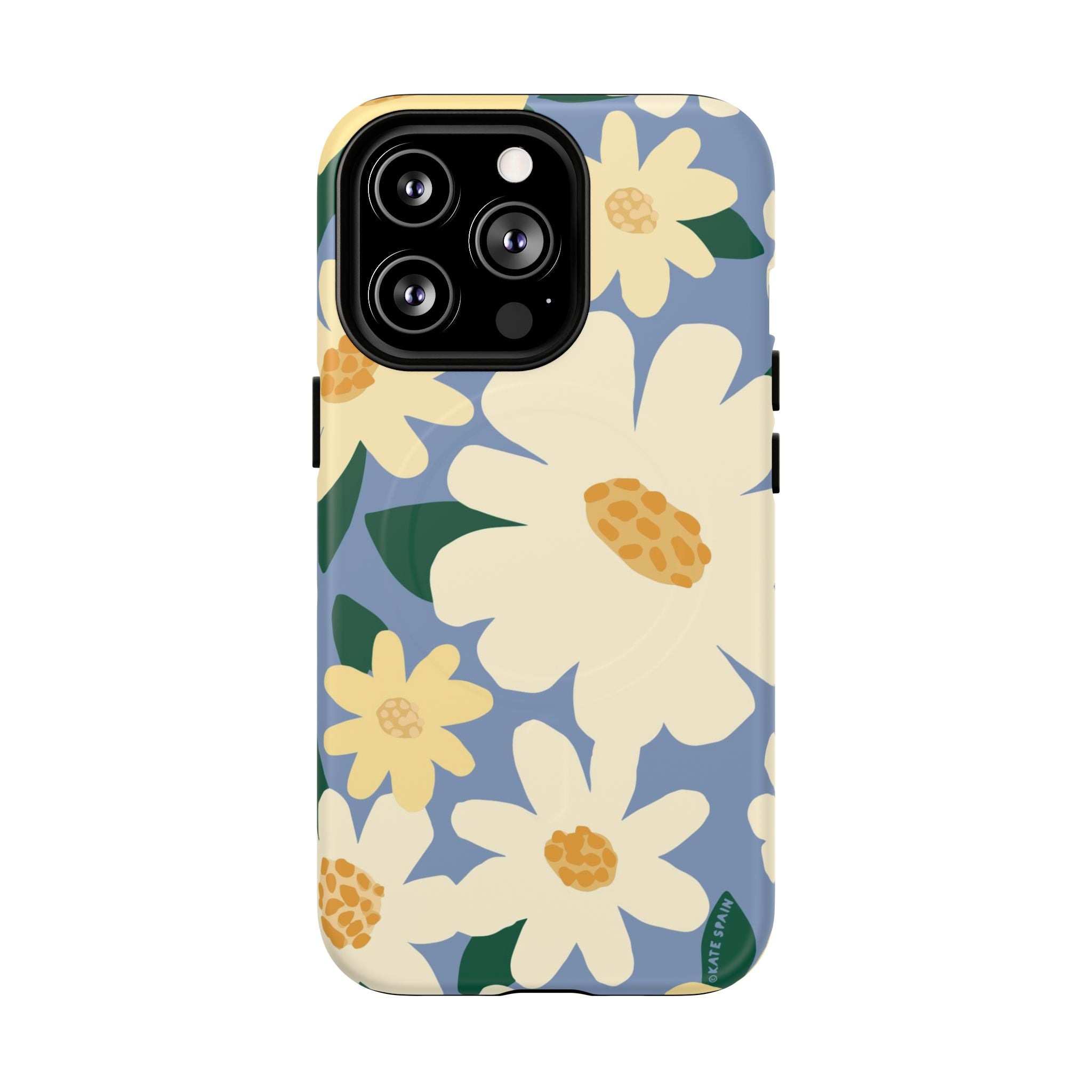 Chamomile MagSafe iPhone 13 Pro Case – Matte | periwinkle, cream, yellow botanical daisy floral print