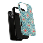 Stonecrop Tough iPhone 16 Pro Max Case – dual-layer construction detail | sage, cream, blush botanical succulent print