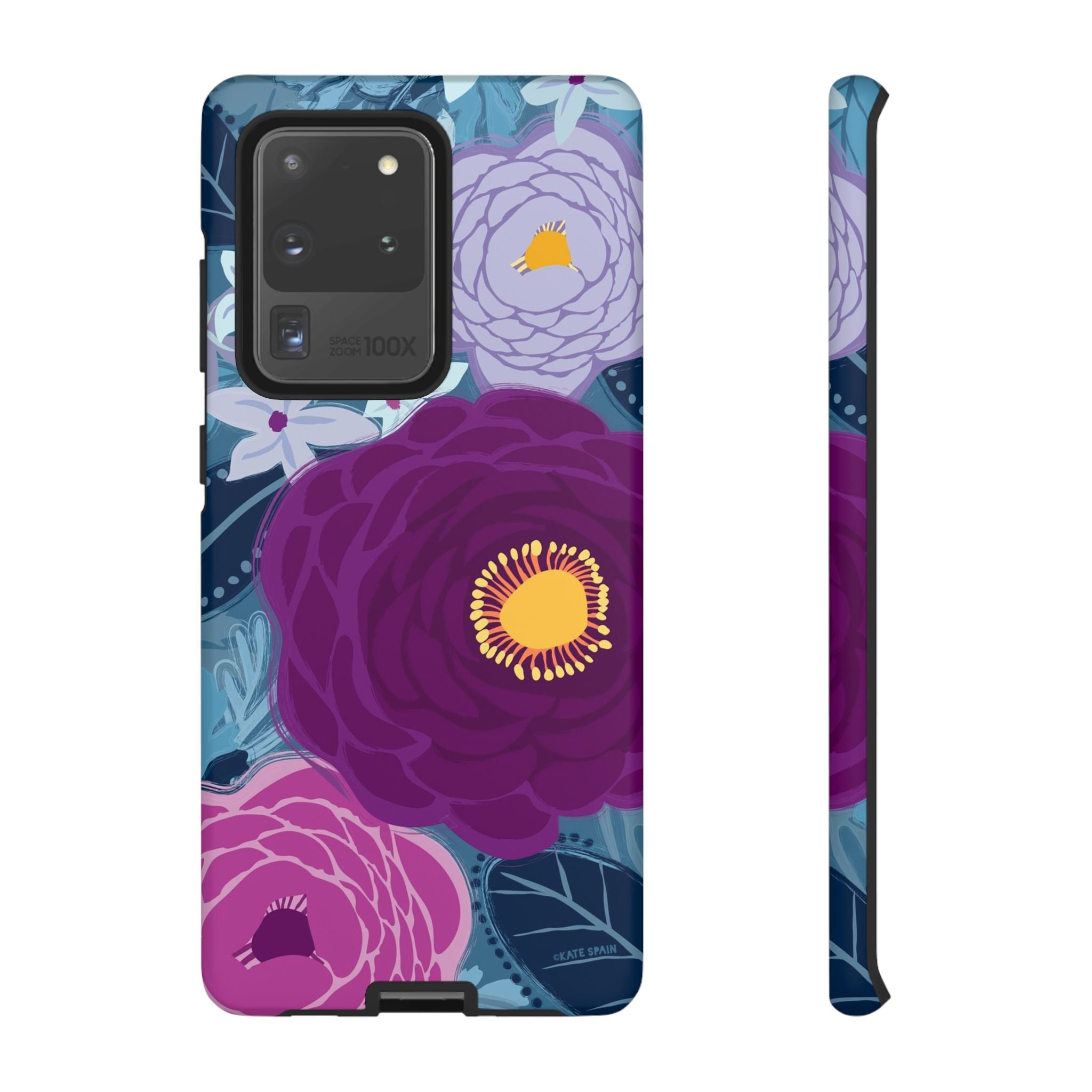 Bloomerie Samsung Tough Case Samsung Galaxy S20 Ultra Case – Matte | navy, purple, magenta botanical peony floral print