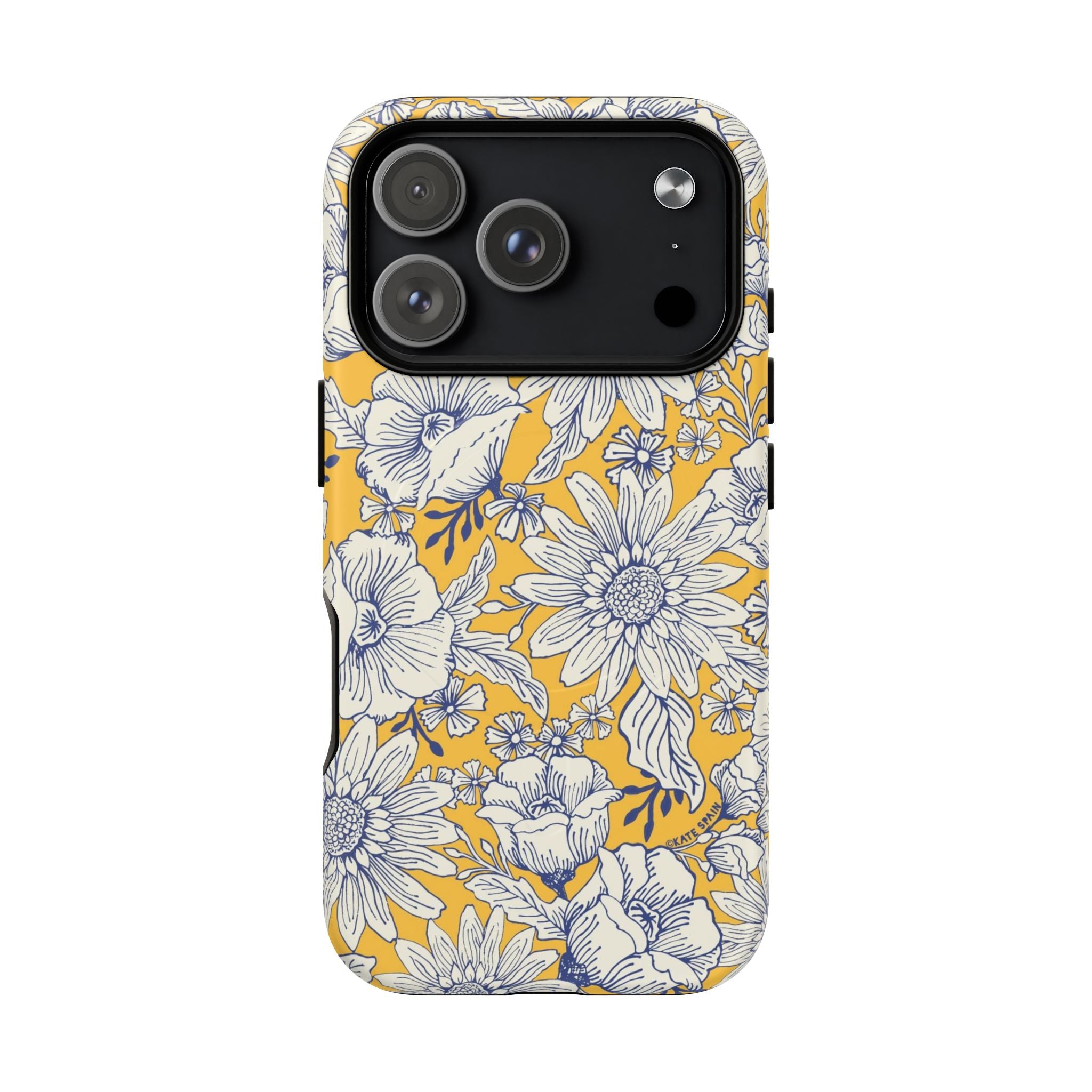 Jardin Yellow MagSafe iPhone 17 Pro Case – Matte | yellow and cream botanical garden print