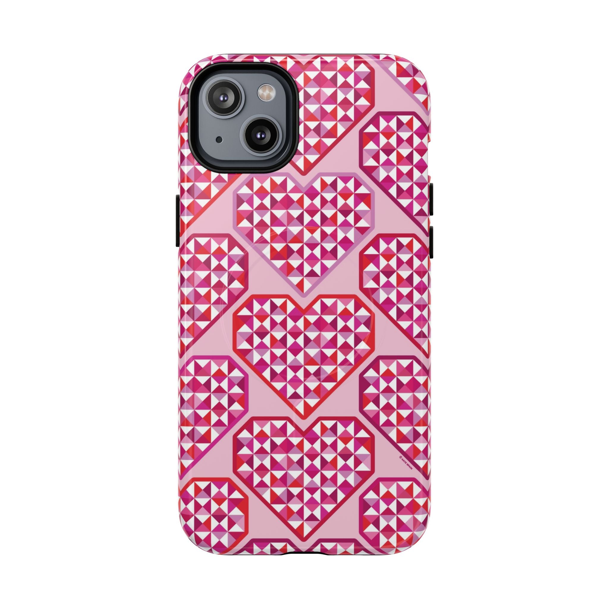 Pink Pyramid Heart MagSafe iPhone Case