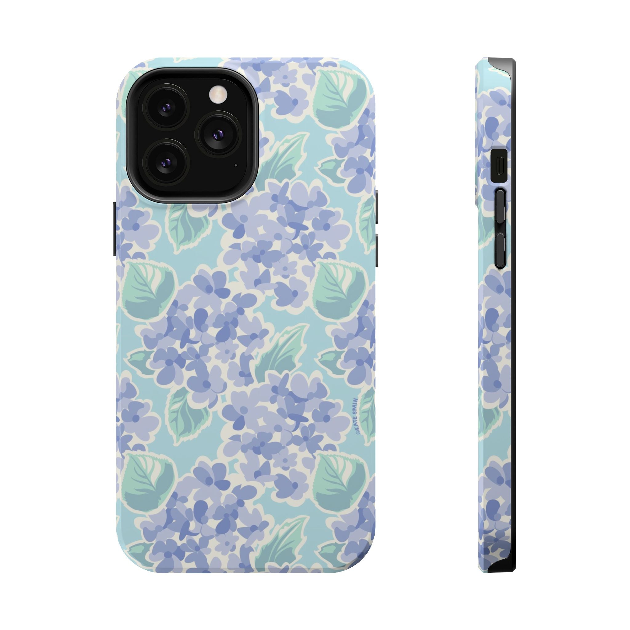 Nantucket Hydrangea MagSafe iPhone 13 Pro Max Case – Glossy | periwinkle, sky blue, mint hydrangea floral print