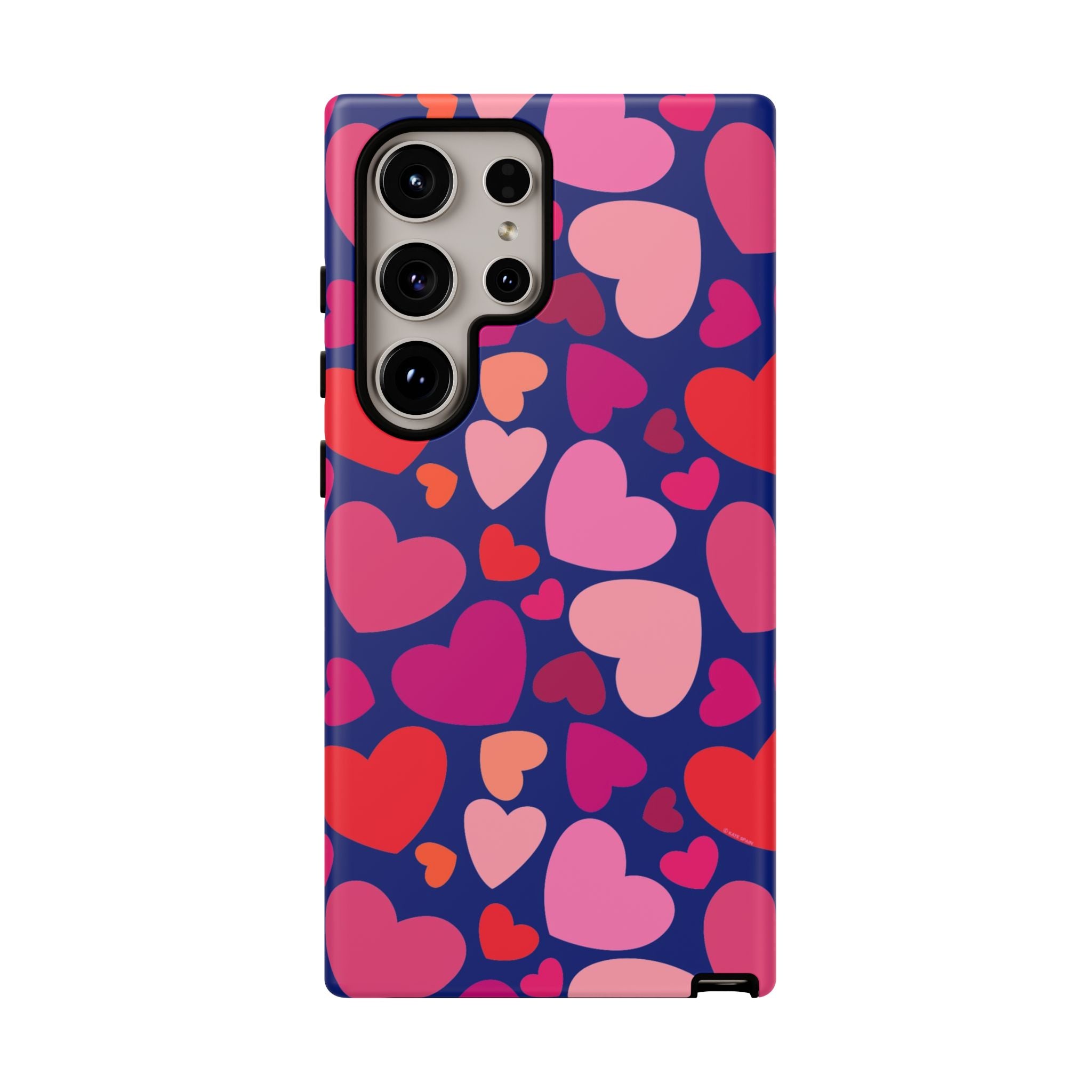 Hearts Samsung Galaxy S24 Ultra Case – Matte | navy, pink, blush, red heart print