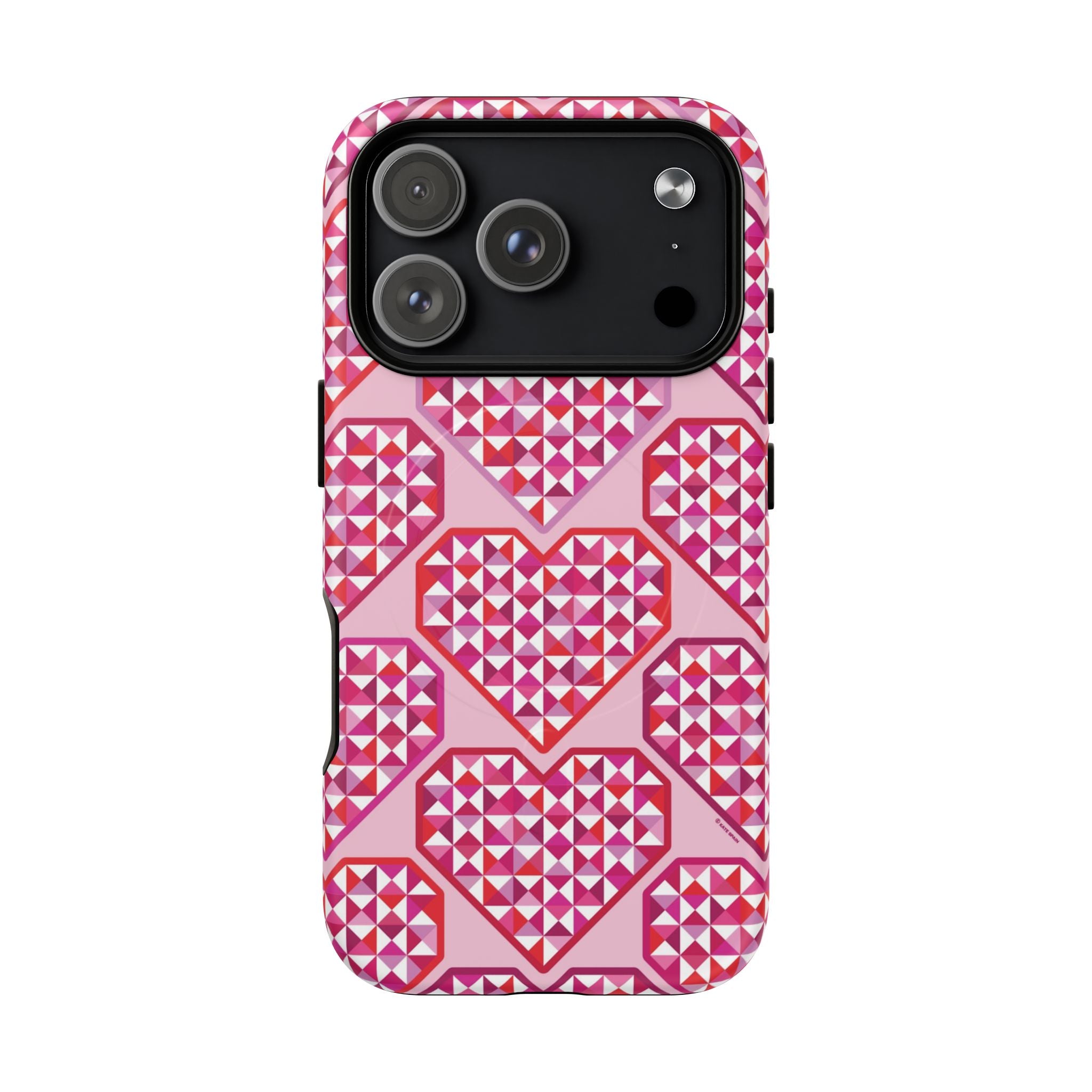 Pink Pyramid Heart MagSafe iPhone Case