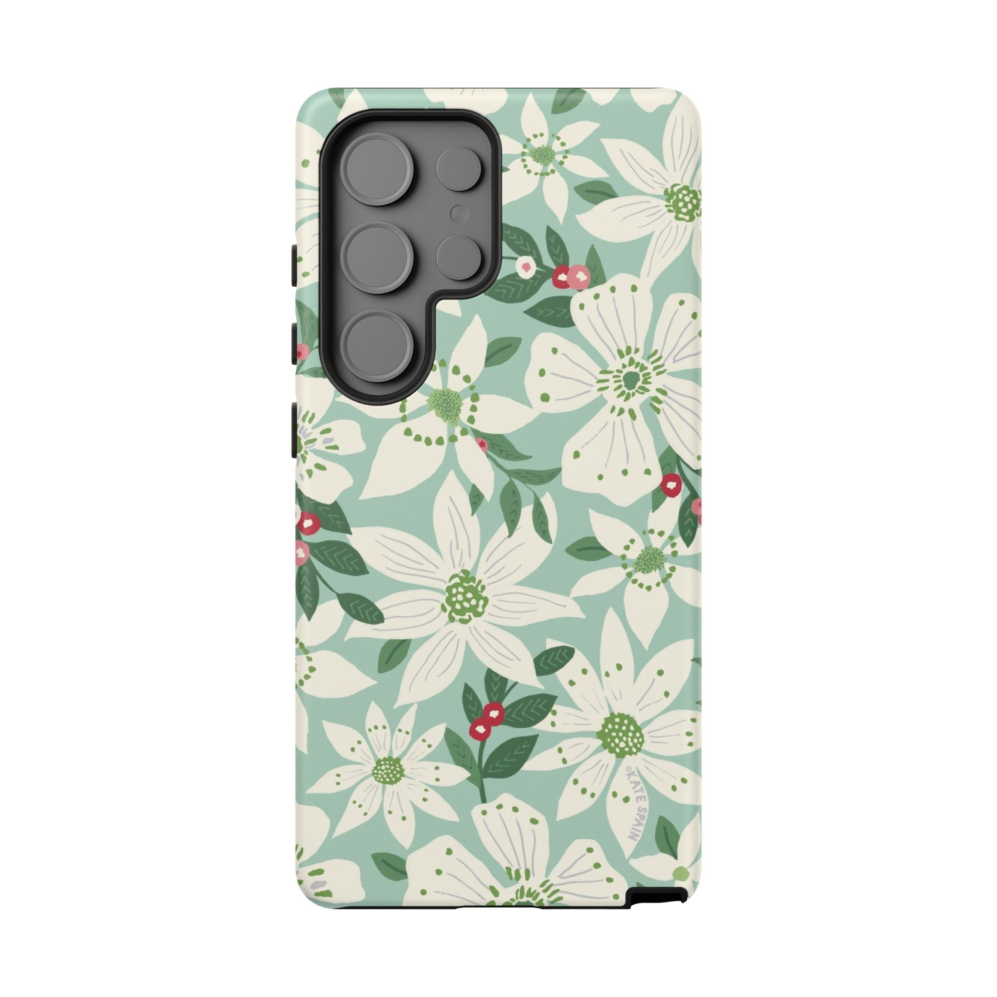 Gardenia Samsung Galaxy S25 Ultra Case – Glossy | white, cream, green gardenia botanical print