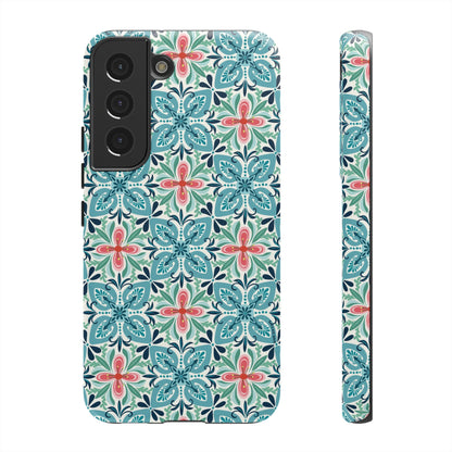 Stonecrop Samsung Case - Floral Tile Geometric Pattern