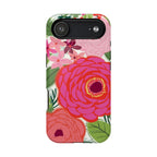 Bloomerie MagSafe iPhone 17 Air Case – Glossy | cream, magenta, coral botanical peony floral print