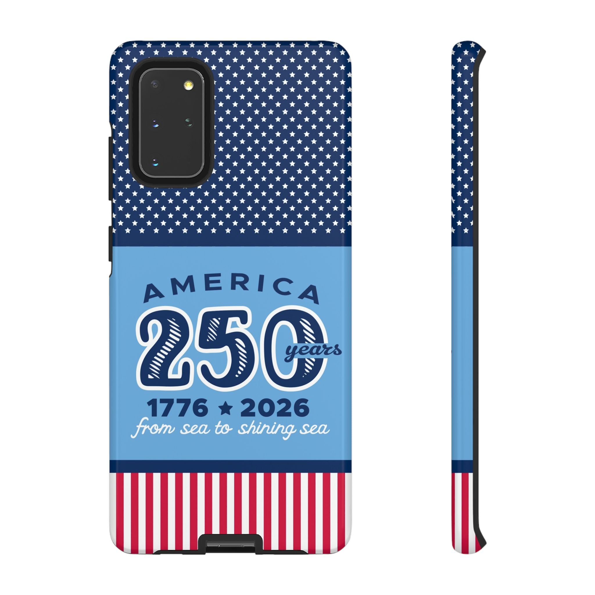 Sea to Shining Sea Samsung Galaxy S20 Ultra Case – Glossy | navy, sky blue, red patriotic America 250 commemorative print