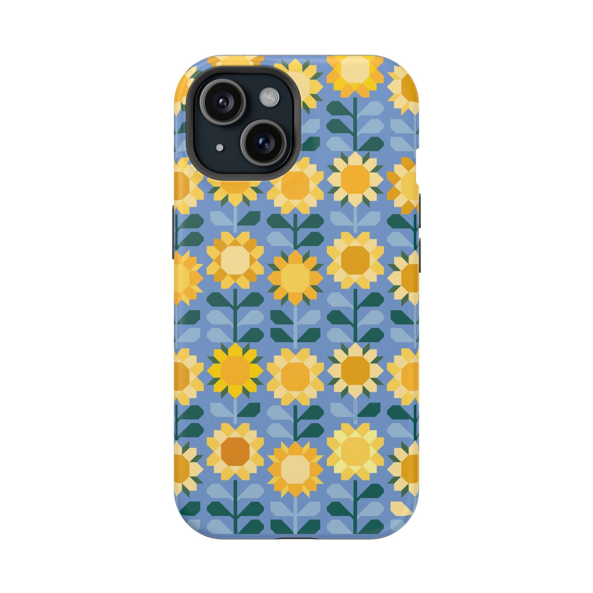 iPhone 15 MagSafe case with Sunflowers pattern in matte finish