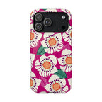 Panache Rose MagSafe iPhone 17 Pro Max Case – Glossy | berry, cream white, peach anemone floral print