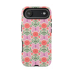 Pink Butterfly Tough iPhone 17 Air Case – Matte | pink, coral, green, cream butterfly floral print