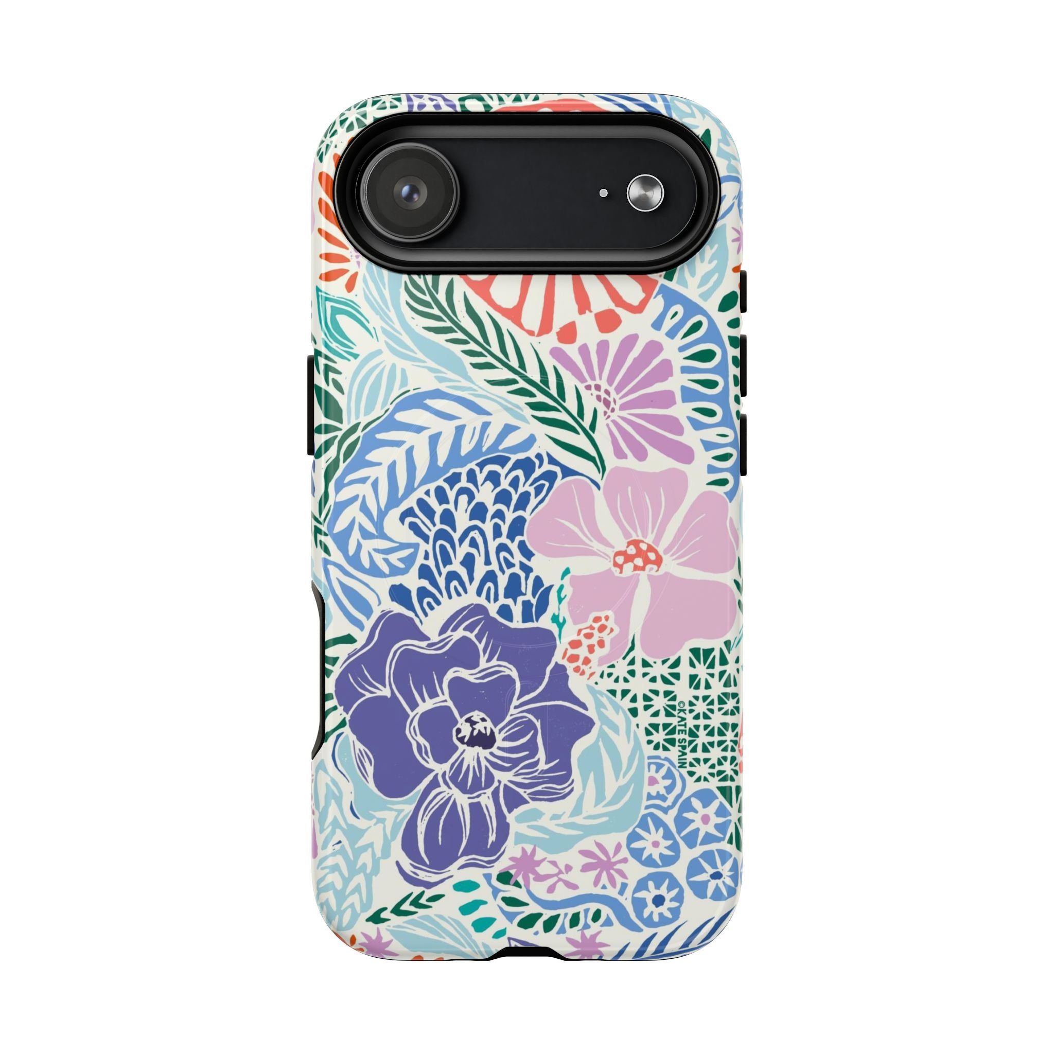 Tropica MagSafe iPhone 17 Air Case – Glossy | purple, coral, pink, blue botanical tropical floral print