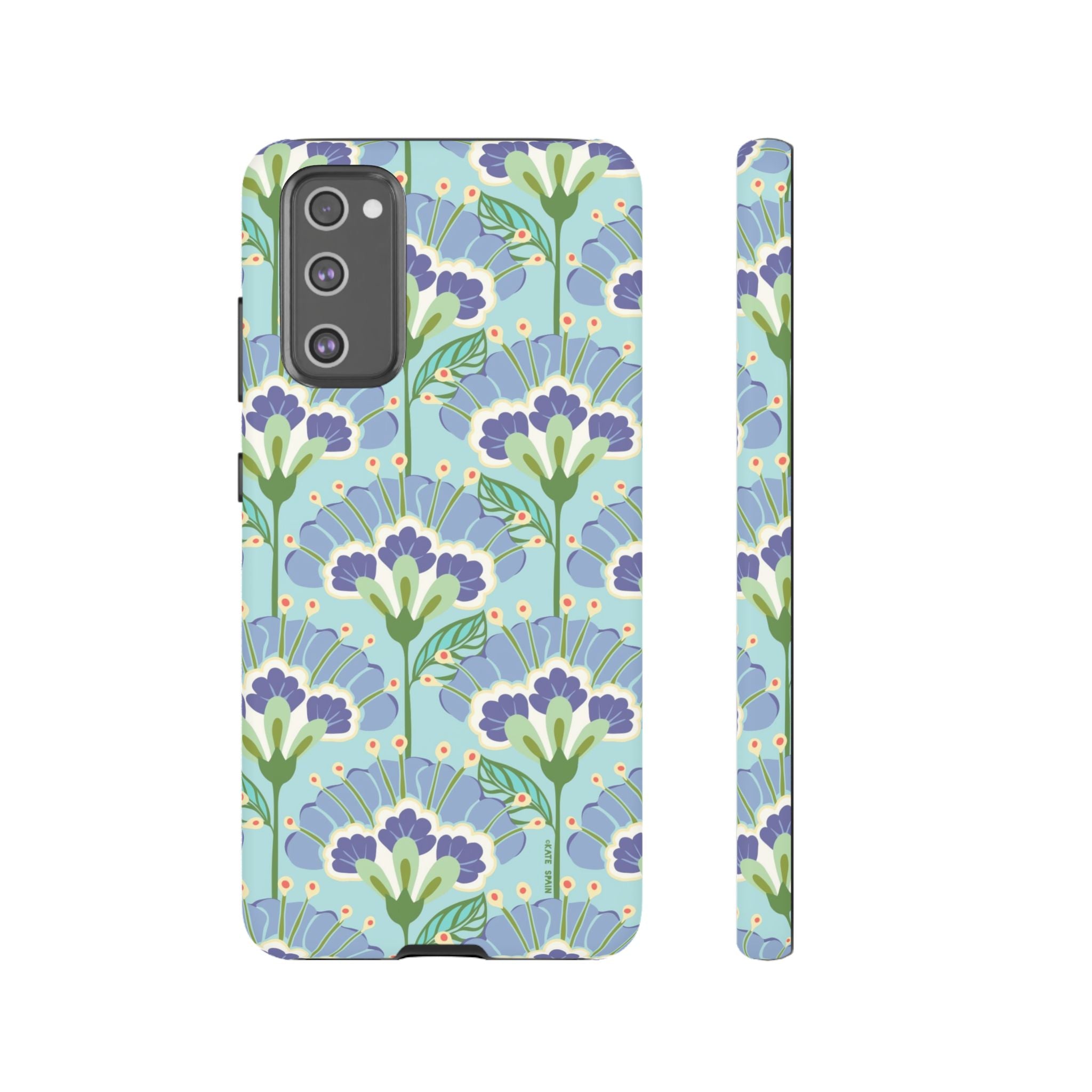 Lantern Flower Samsung Galaxy S20 FE Case – Matte | light blue, lavender, lime green floral print