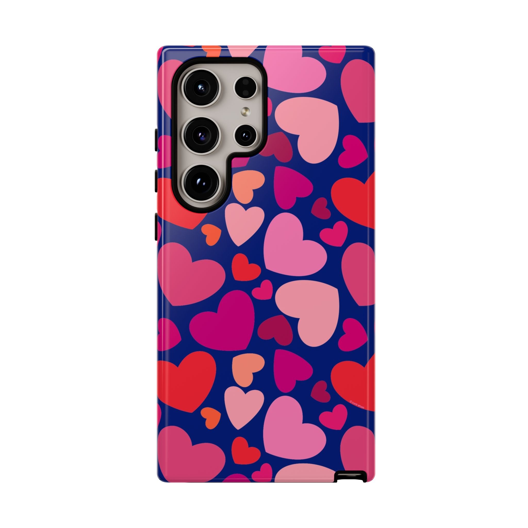 Hearts Samsung Galaxy S24 Ultra Case – Glossy | navy, pink, blush, red heart print