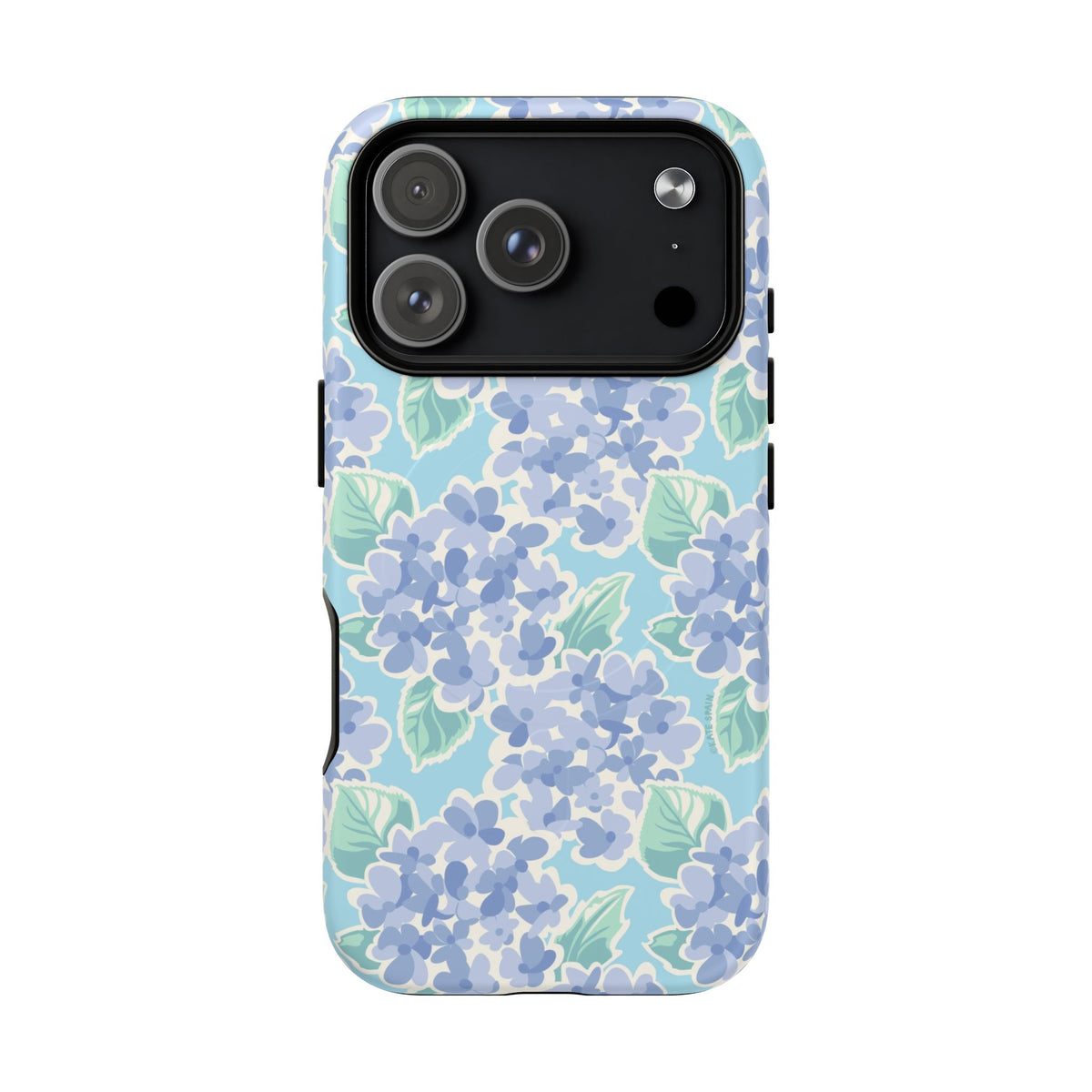 Nantucket Hydrangea MagSafe iPhone 17 Pro Case – Matte | periwinkle, sky blue, mint hydrangea floral print