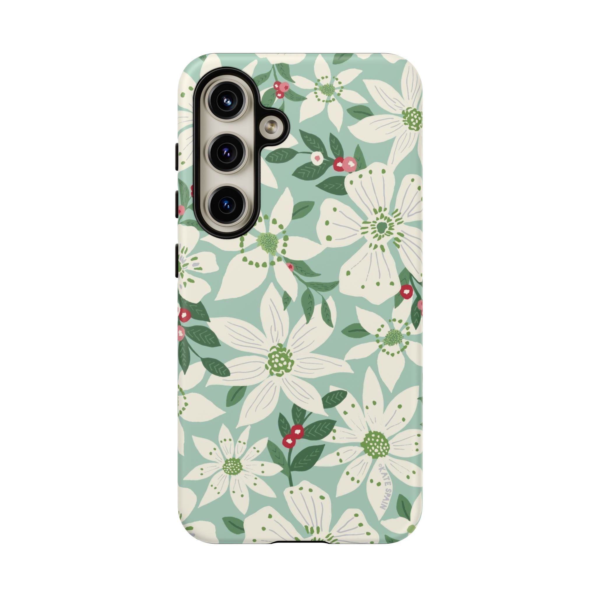Gardenia Samsung Galaxy S24 Case – Matte | white, cream, green gardenia botanical print
