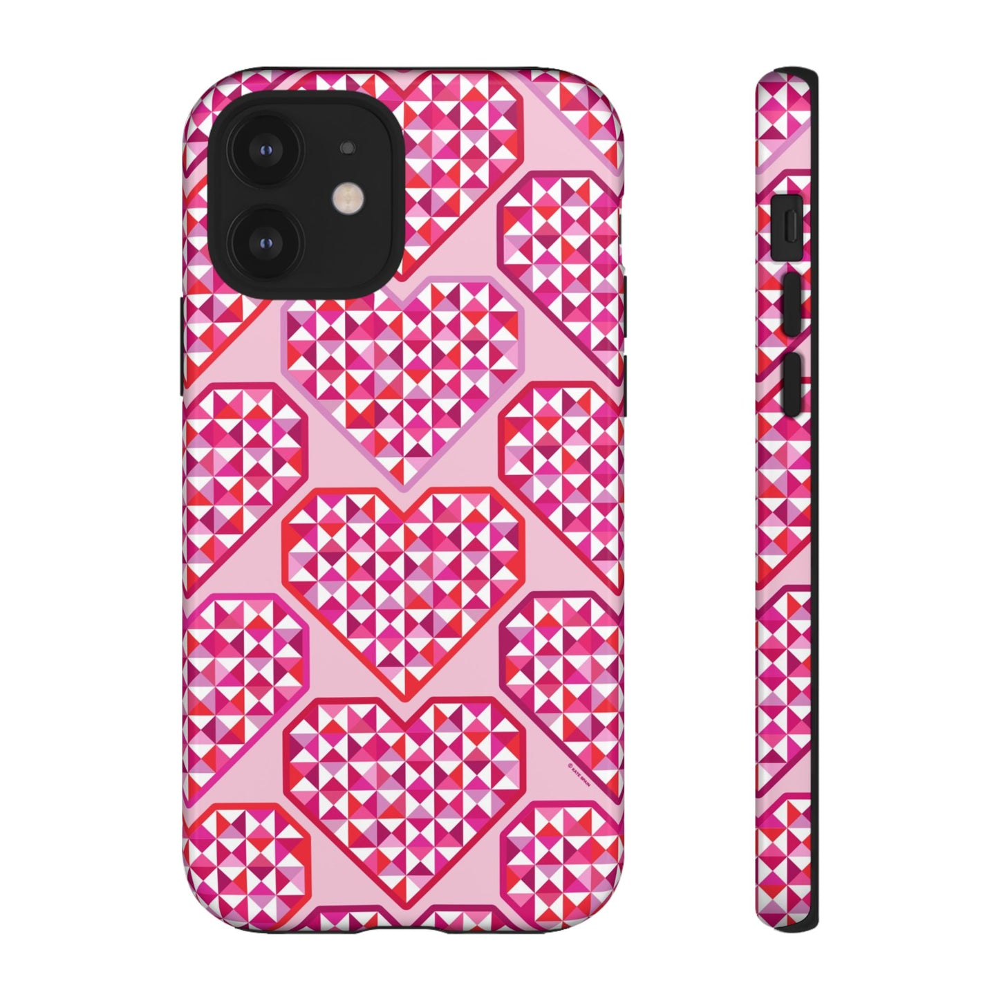 Pink Pyramid Heart iPhone Tough Case