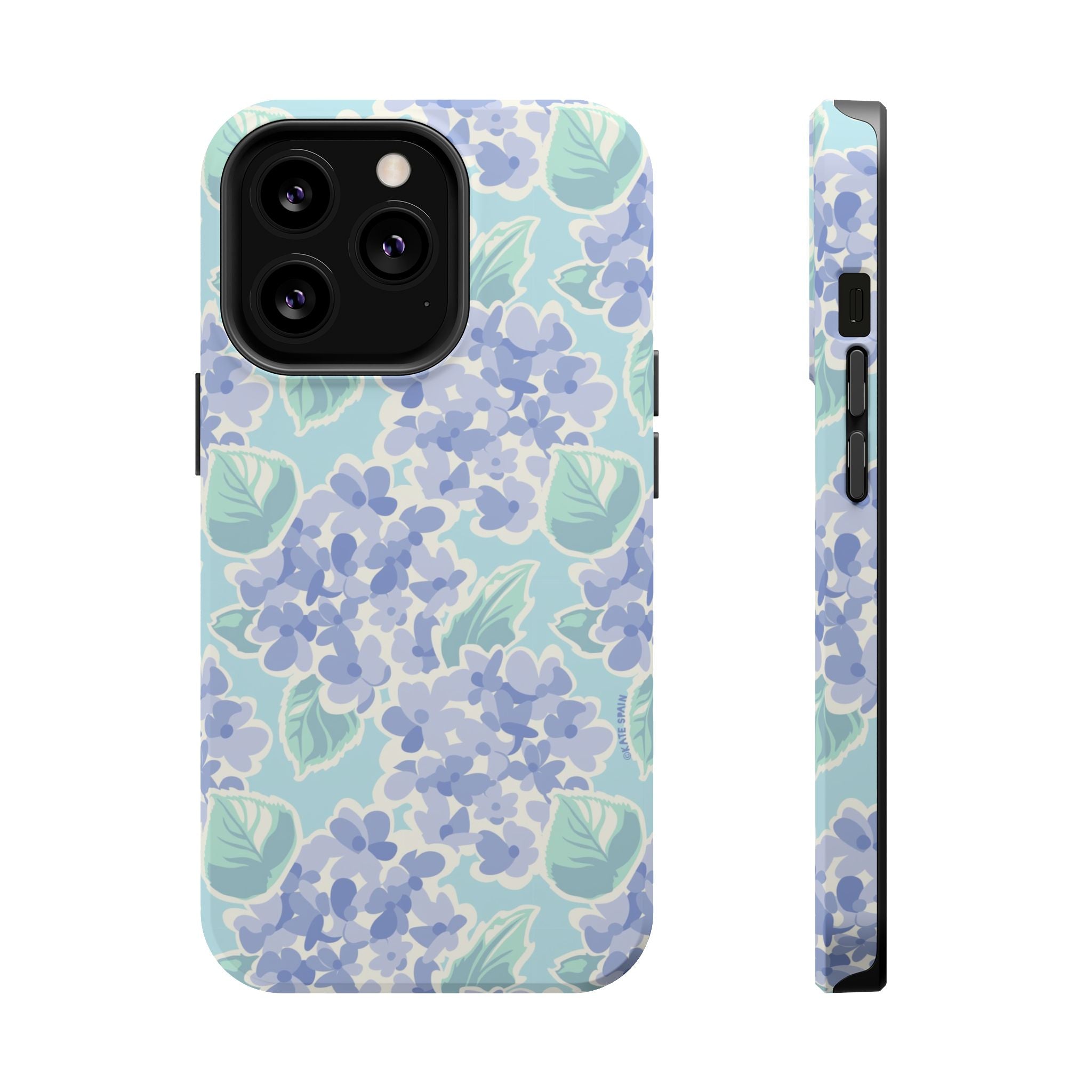 Nantucket Hydrangea MagSafe iPhone 13 Pro Case – Matte | periwinkle, sky blue, mint hydrangea floral print