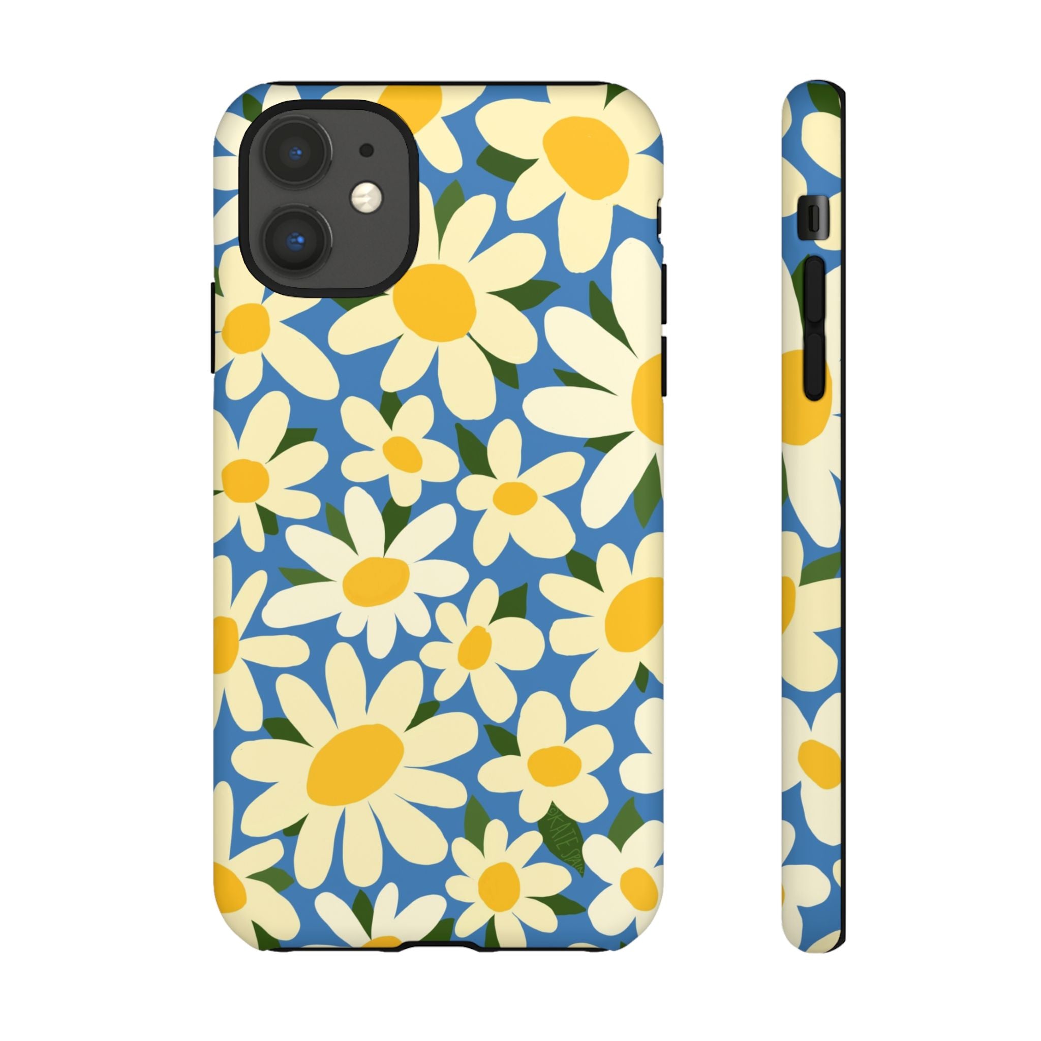 Shasta Daisy Tough iPhone 11 Case – Matte | blue, cream, yellow daisy floral print
