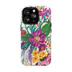 Posy MagSafe iPhone 13 Pro Case – Matte | cream, magenta, coral botanical floral print