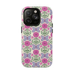 Butterfly MagSafe iPhone 14 Pro Case – Matte | cream, magenta, periwinkle butterfly floral print
