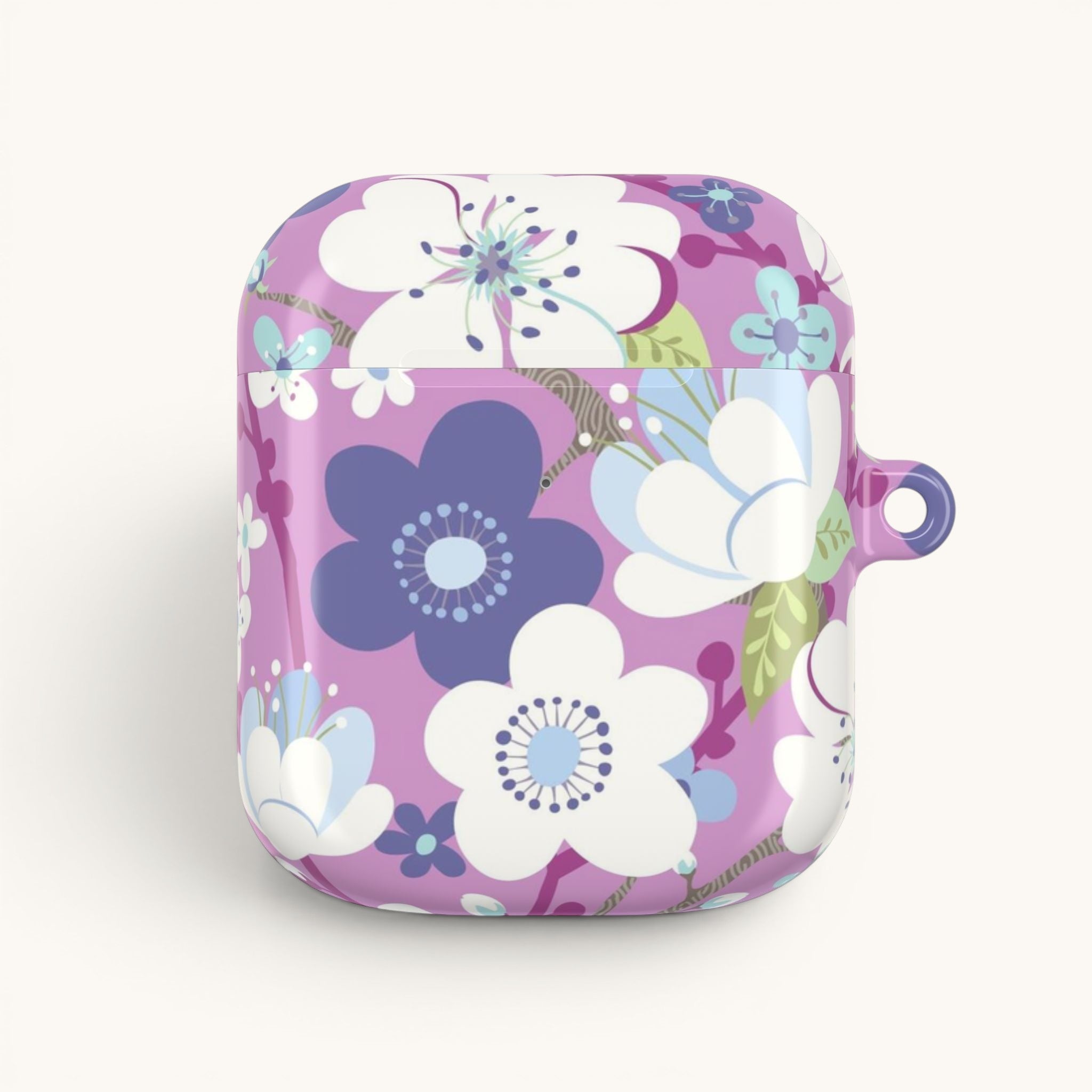 Purple Cherry Blossom AirPods Case