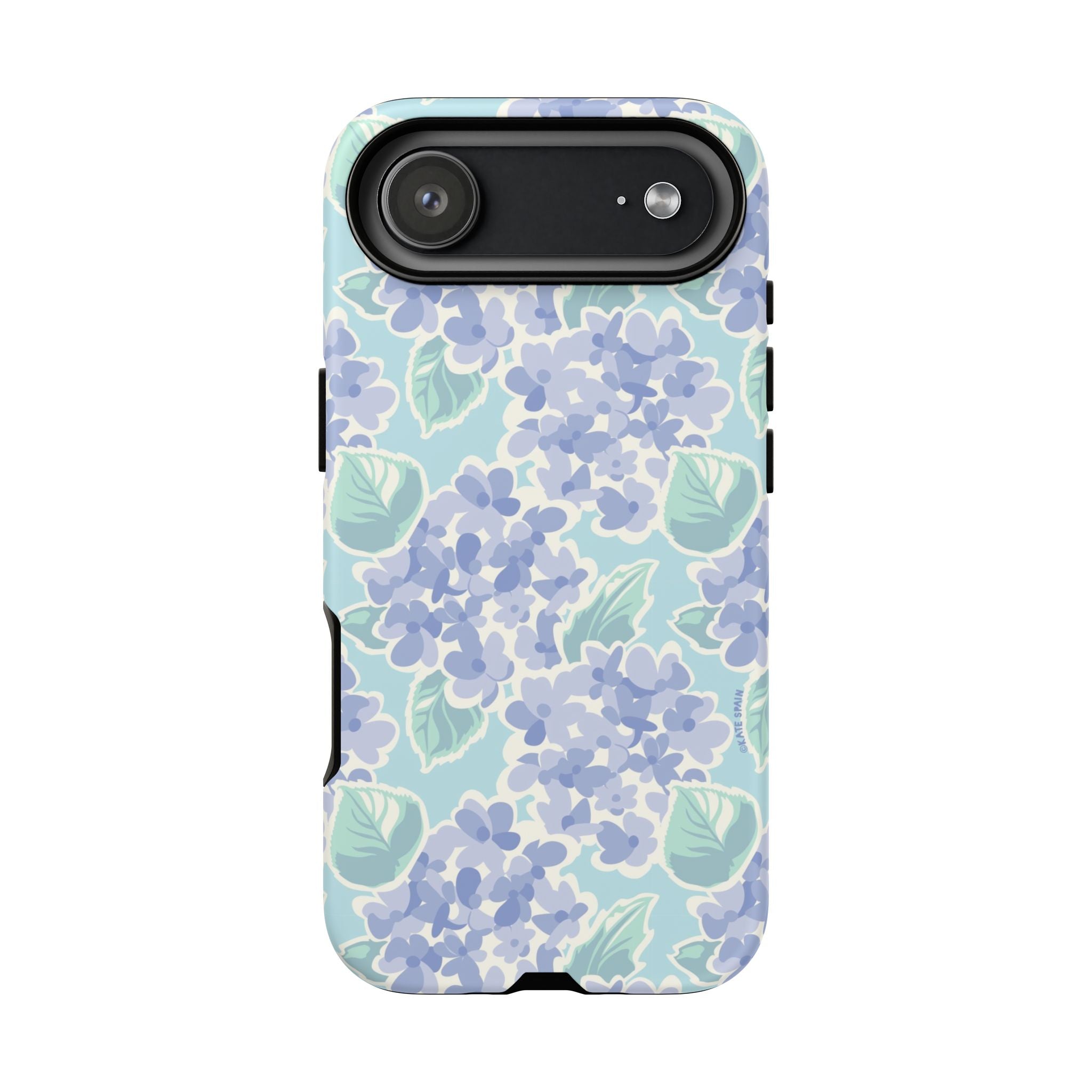 Nantucket Hydrangea Tough iPhone 17 Air Case – Matte | white, lavender, mint watercolor hydrangea print
