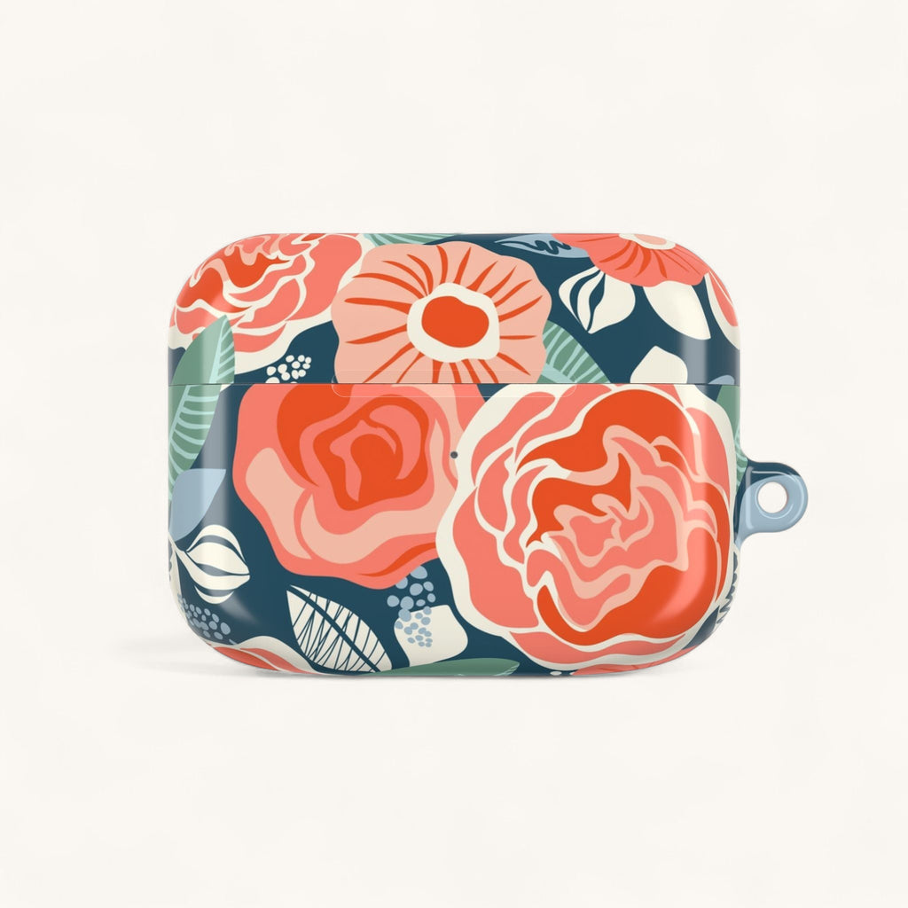 Tea Rose Navy AirPods Case