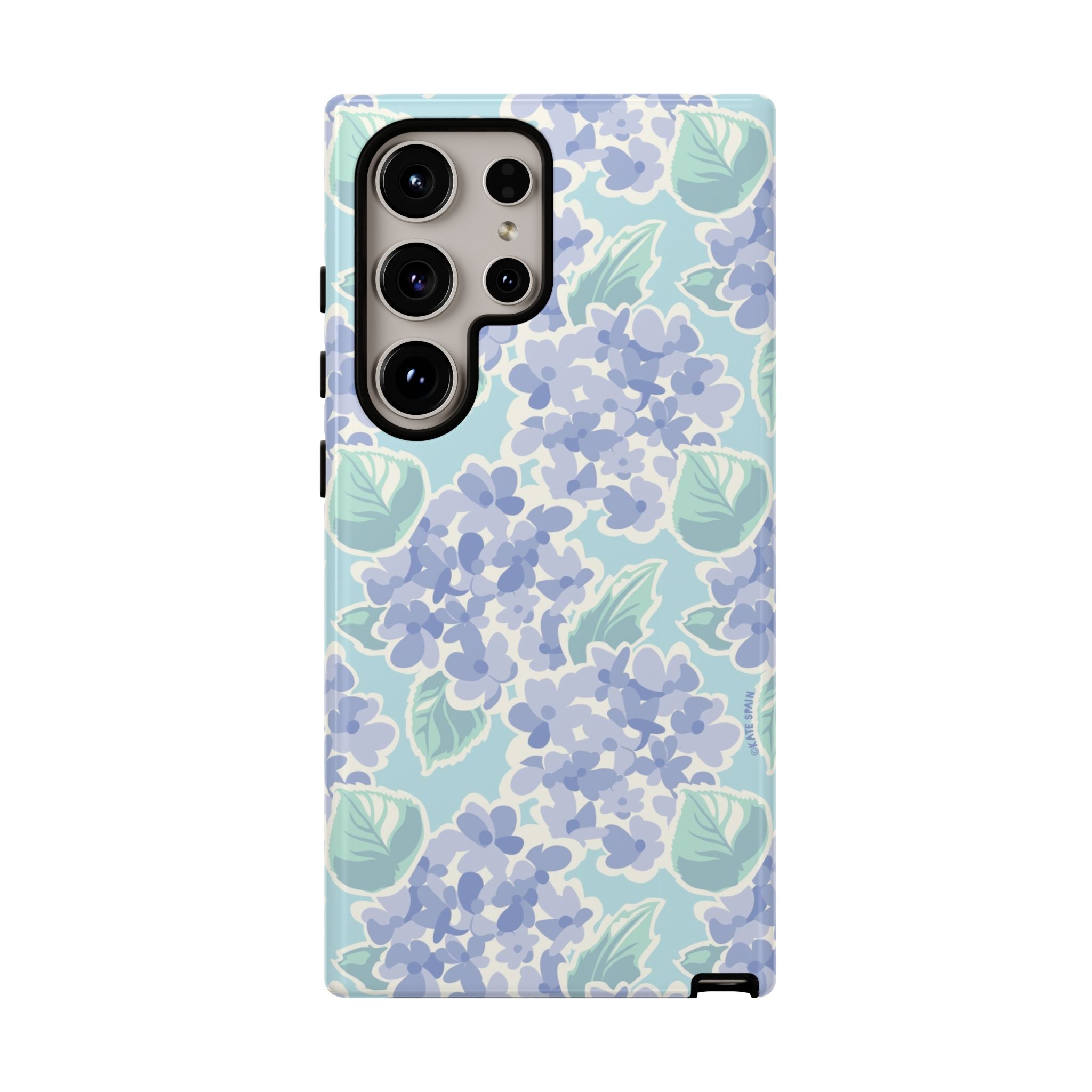 Luxury Nantucket Hydrangea Samsung Galaxy S24 Ultra Case – Glossy | white, lavender, mint watercolor hydrangea print