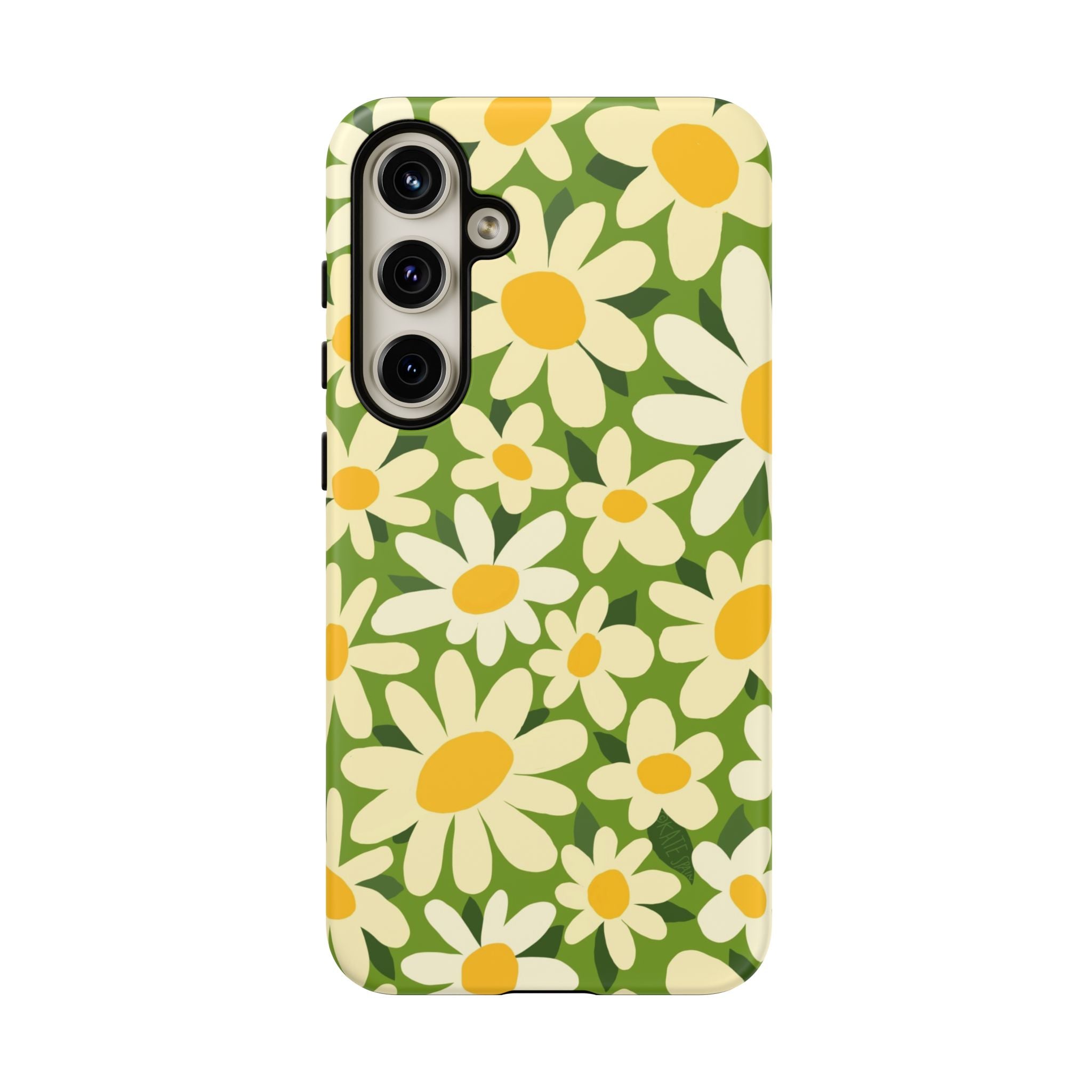 Luxury Shasta Samsung Galaxy  S24 Plus Case – Matte | green, white, yellow daisy floral print