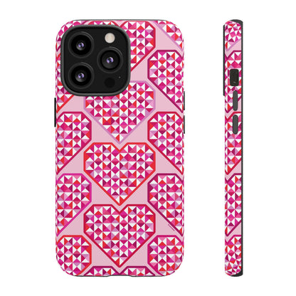 Pink Pyramid Heart iPhone Tough Case