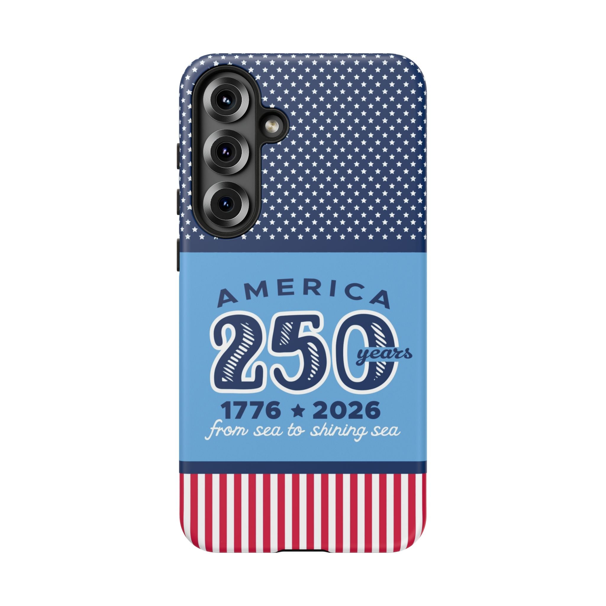 Sea to Shining Sea Samsung Galaxy S23 Plus Case – Matte | navy, sky blue, red patriotic America 250 commemorative print