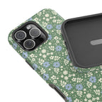 Petaline MagSafe iPhone 16 Pro Max Case – Glossy | lifestyle angled view of button, ports, and camera cutout