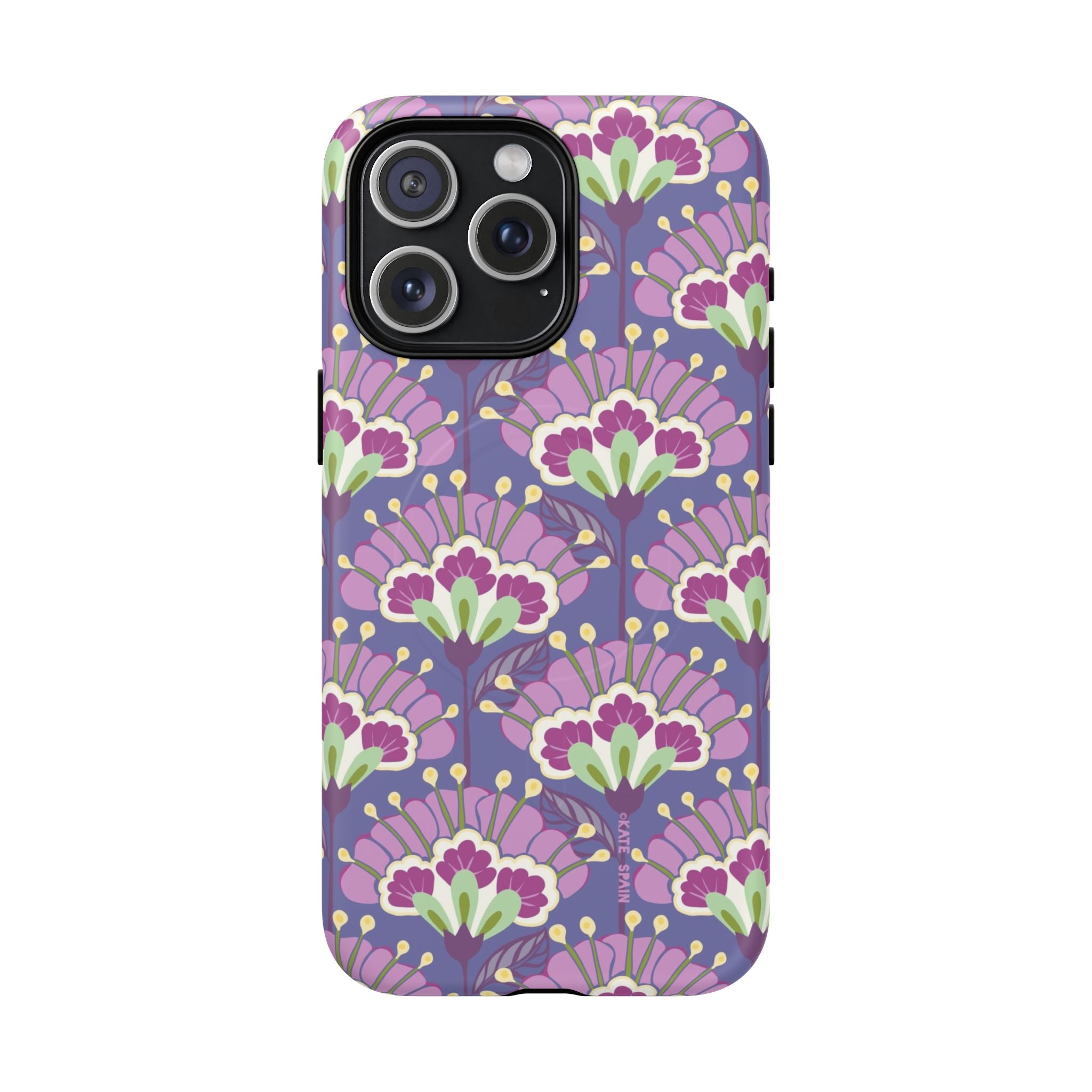 Lantern Flower MagSafe iPhone 15 Pro Max Case – Matte | periwinkle, purple, mauve, sage botanical lantern floral print
