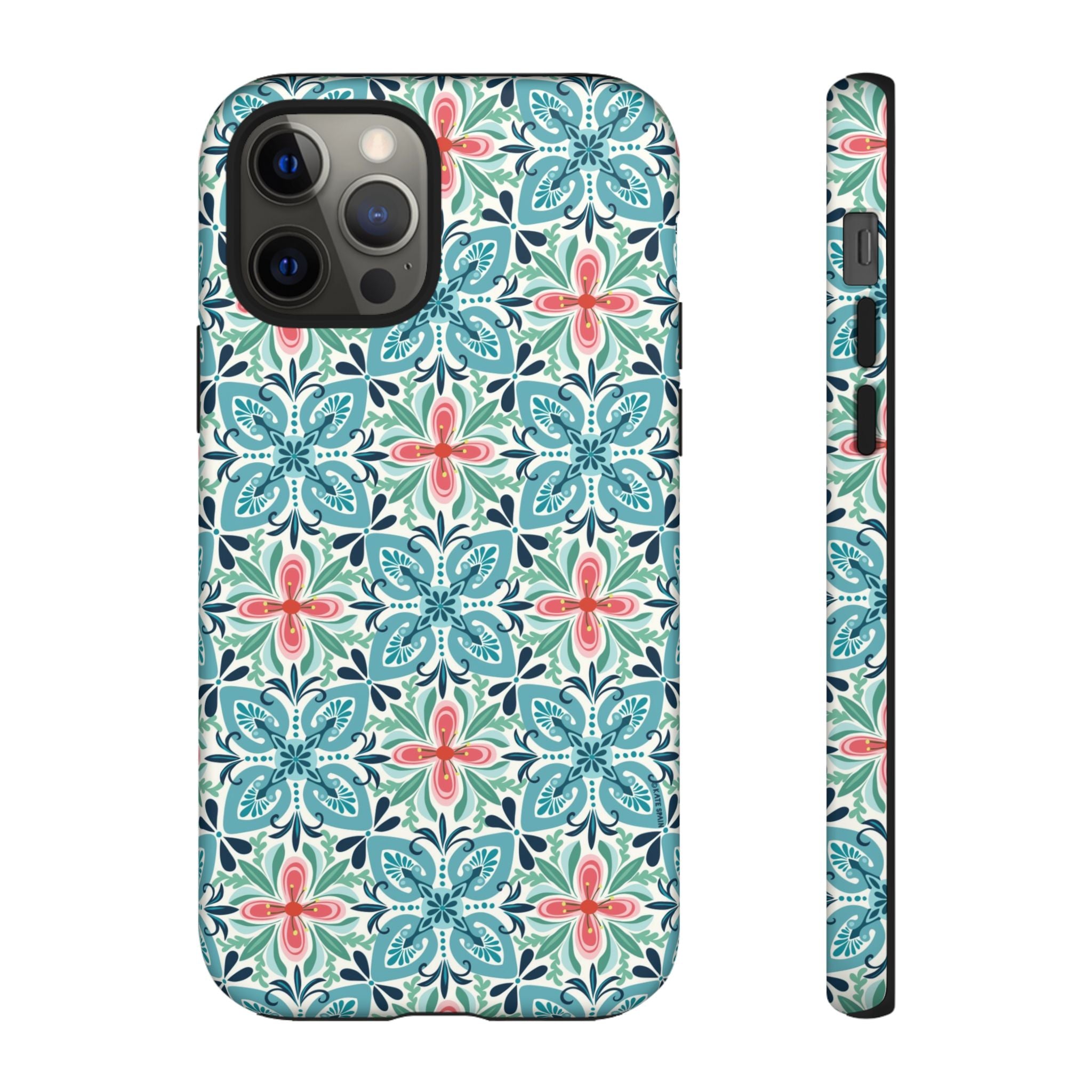 Stonecrop Tough iPhone 12 Pro Case – Matte | sage, cream, blush botanical succulent print