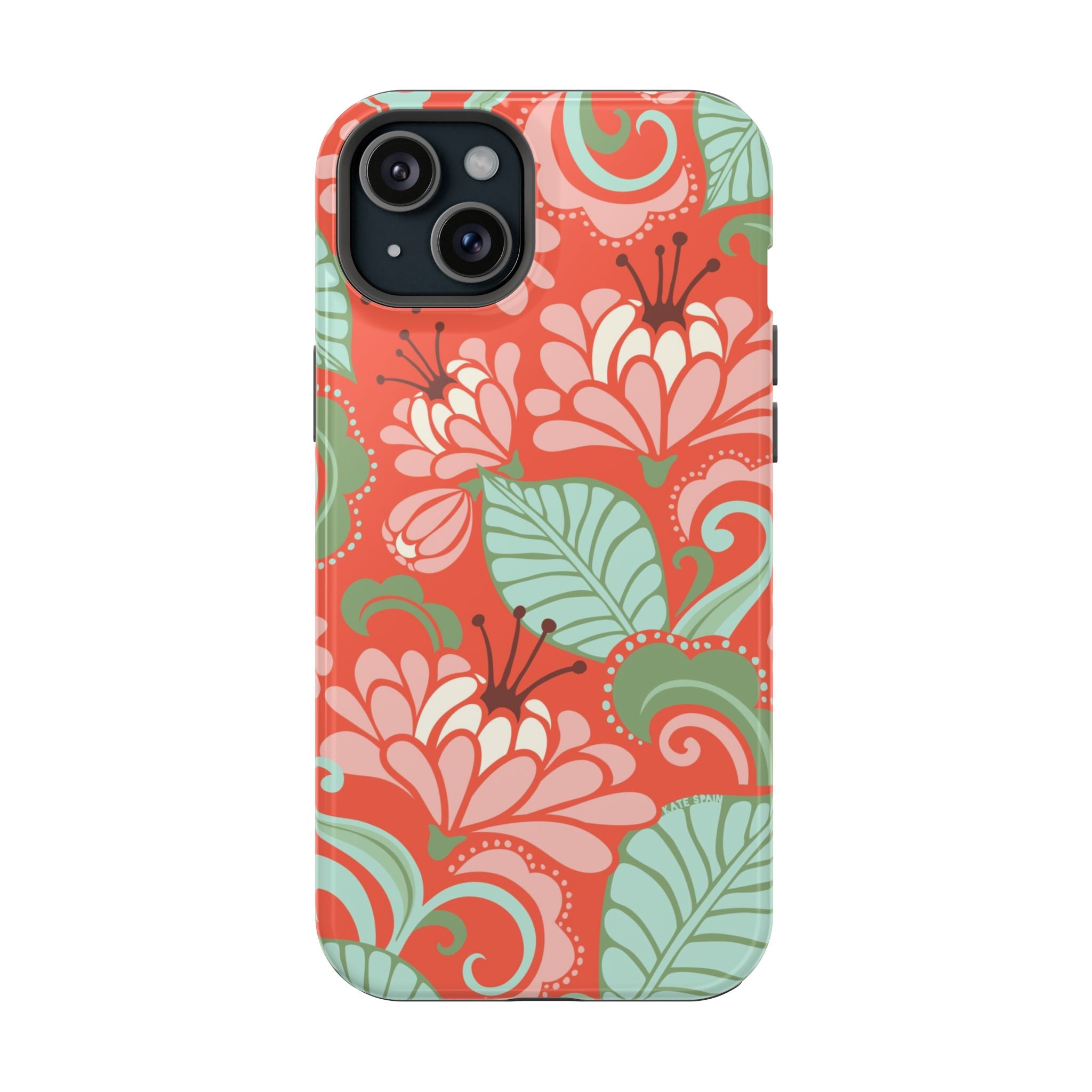 Sarabande MagSafe tough case for iPhone 15 Plus - glossy elegant floral sarabande cover