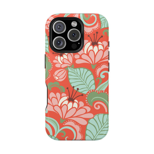 Sarabande MagSafe tough case for iPhone 16 Pro - elegant floral sarabande design in glossy finish