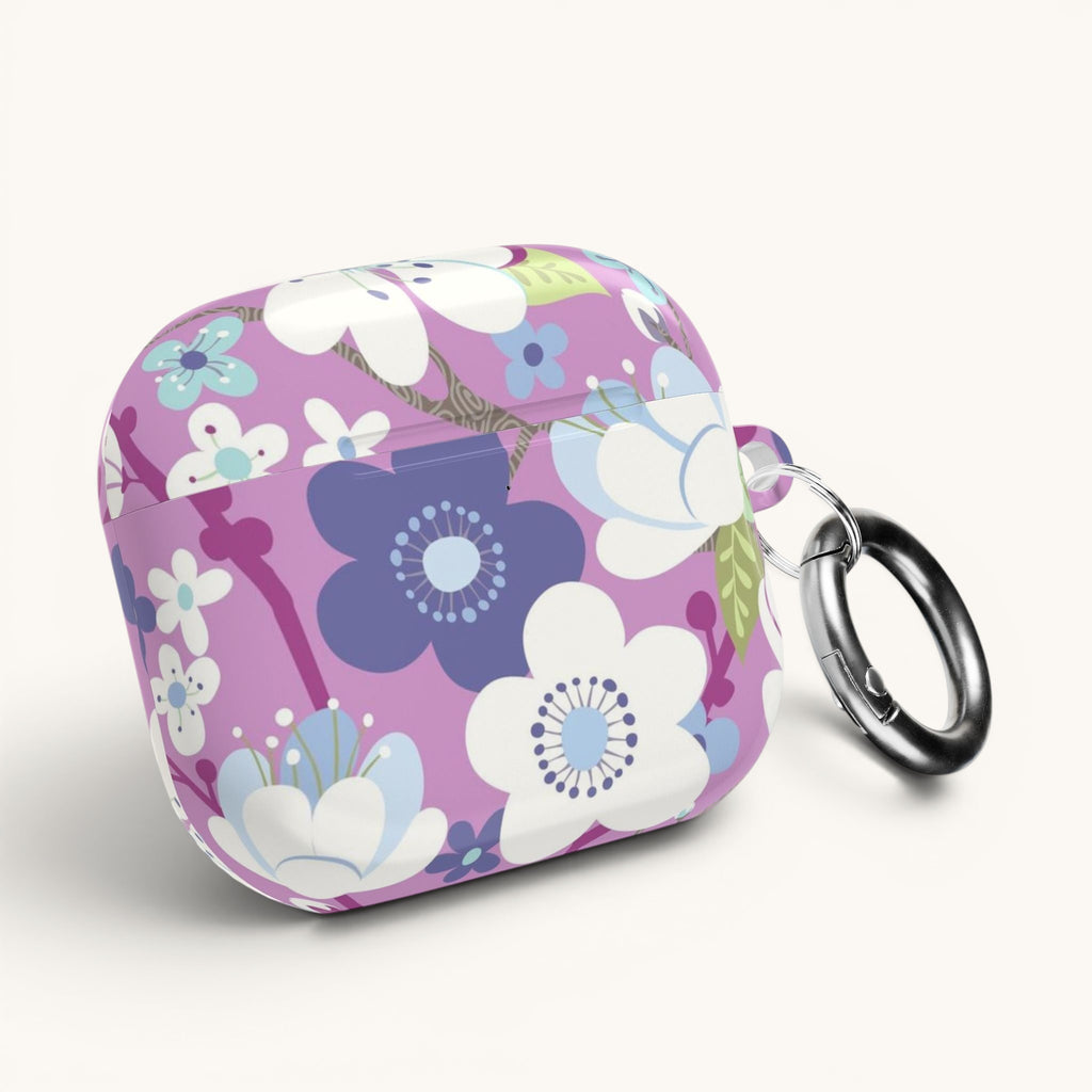 Purple Cherry Blossom AirPods Case