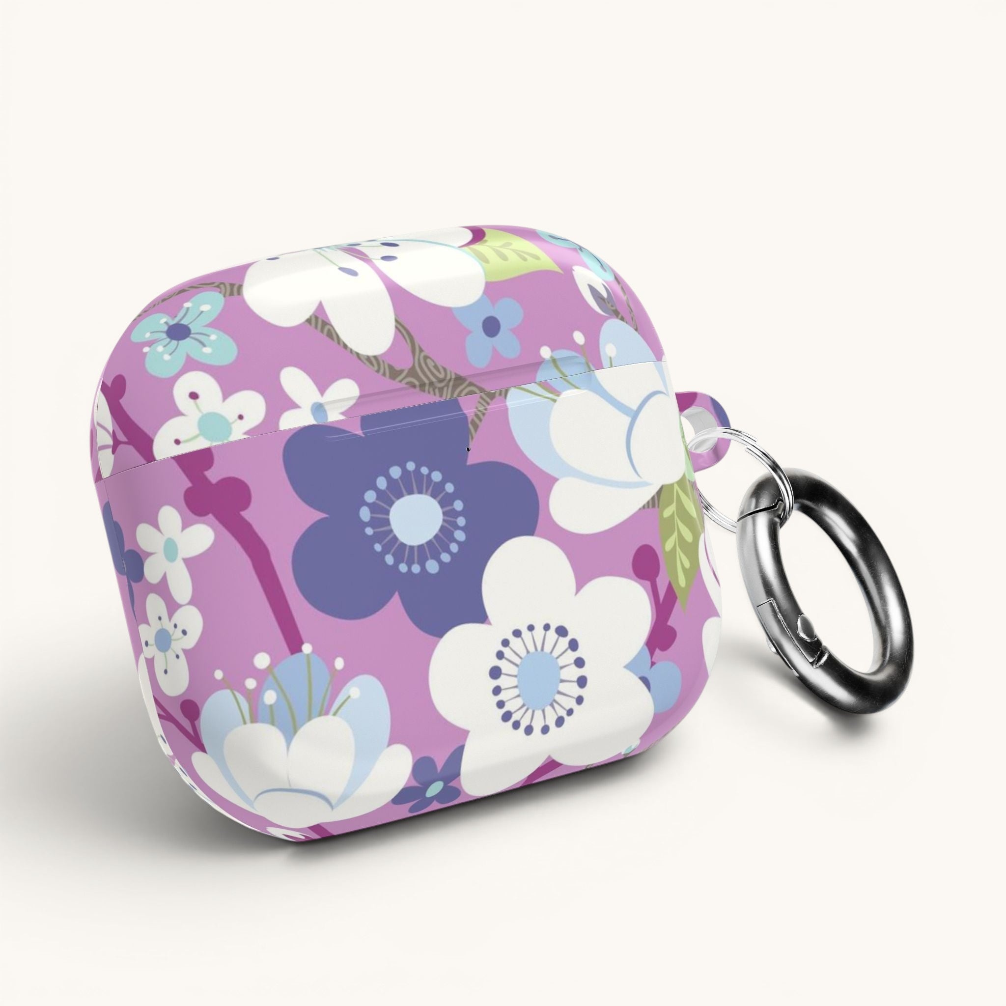 Purple Cherry Blossom AirPods Case