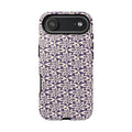 Lily Plum iPhone 17 Pro Max Case – Glossy | graphic white lily print on rich violet — botanical phone case by Kate Spain