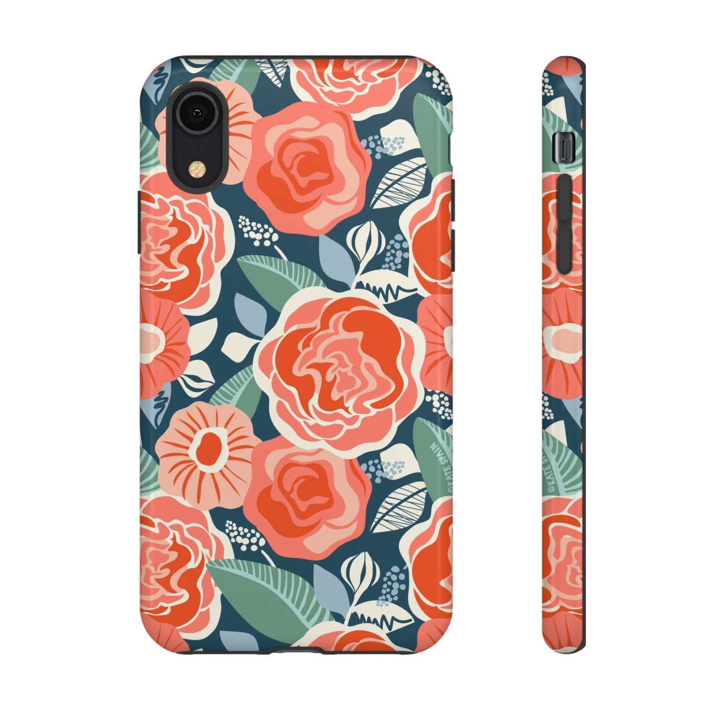 Tea Rose Navy iPhone Tough Case